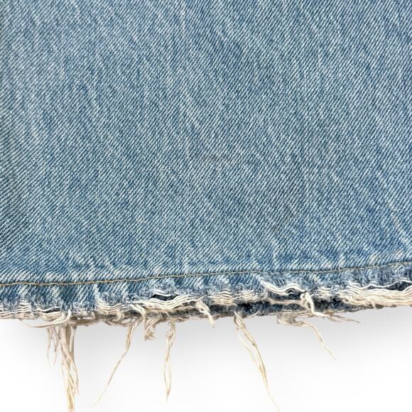 Agolde Light Blue Distressed Straight Leg Jeans - Picture 14 of 15